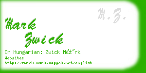 mark zwick business card